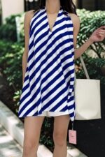 38811 HALTER-NECK STRIPED LOOSE TOP