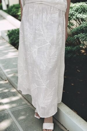 38857 EMBROIDERED LINEN  SKIRT