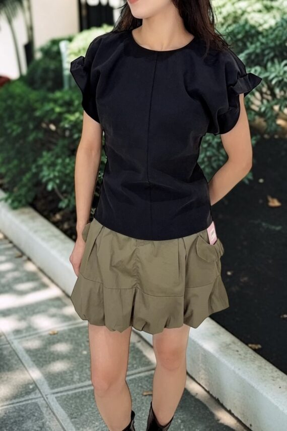 38973 3D RUFFLE BLOUSE