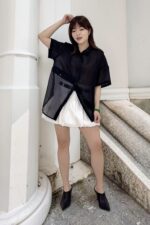 39154 MESH SHORT-SLEEVE TOP