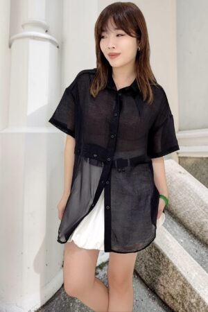 39154 MESH SHORT-SLEEVE TOP