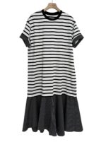 39180 TRIPE TEE DRESS
