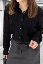 39205 EMBROIDERED SHEER SHIRT