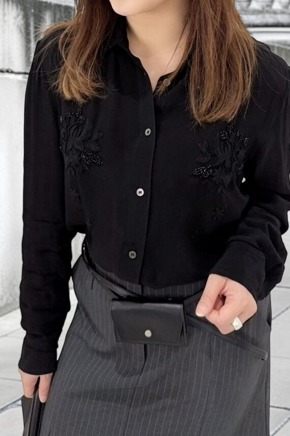 39205 EMBROIDERED SHEER SHIRT