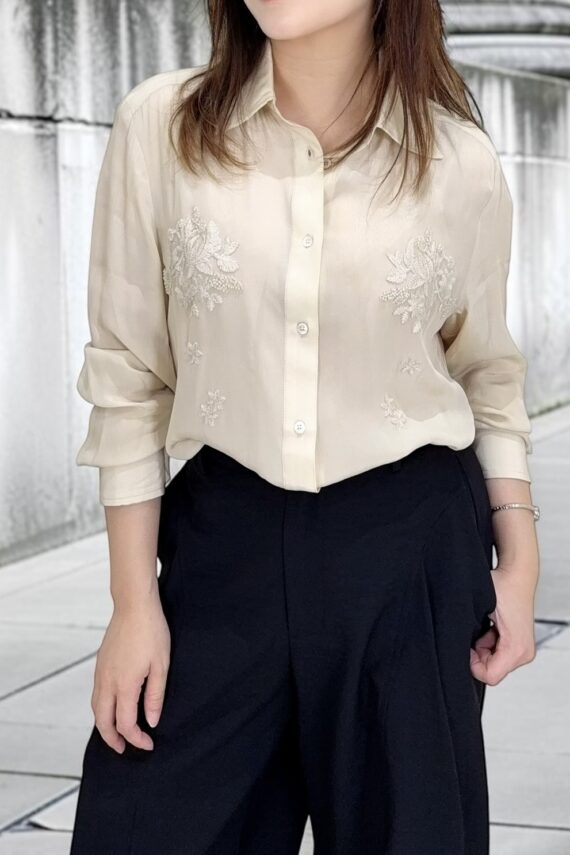 39205 EMBROIDERED SHEER SHIRT