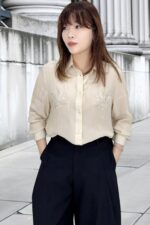 39205 EMBROIDERED SHEER SHIRT