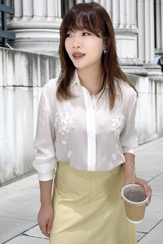 39205 EMBROIDERED SHEER SHIRT