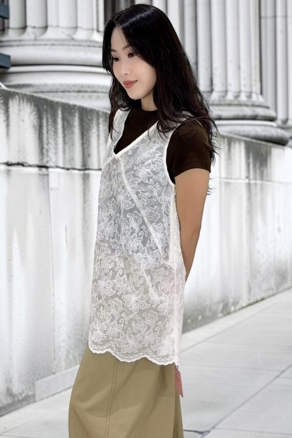 39122 LACE V-NECK TOP