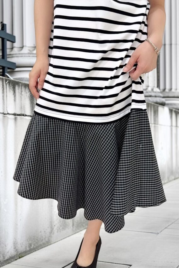 39180 TRIPE TEE DRESS
