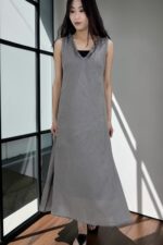 39120 V-NECK MAXI DRESS