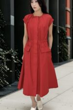38971 SIMPLE WAIST-CINCHED DRESS