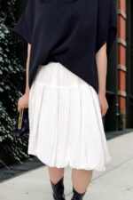 39000 BALLOON-STYLE ELASTIC-WAIST MIDI SKIRT