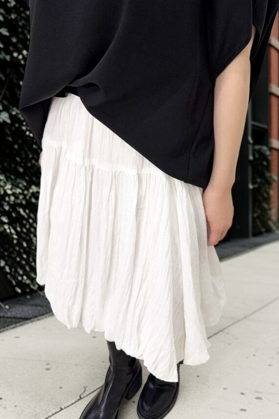 39000 BALLOON-STYLE ELASTIC-WAIST MIDI SKIRT