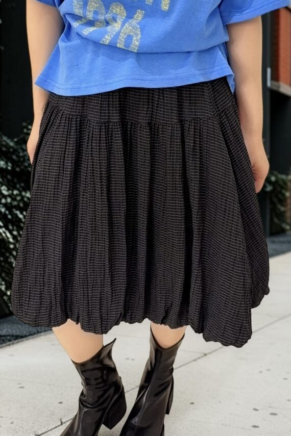 39000 BALLOON-STYLE ELASTIC-WAIST MIDI SKIRT