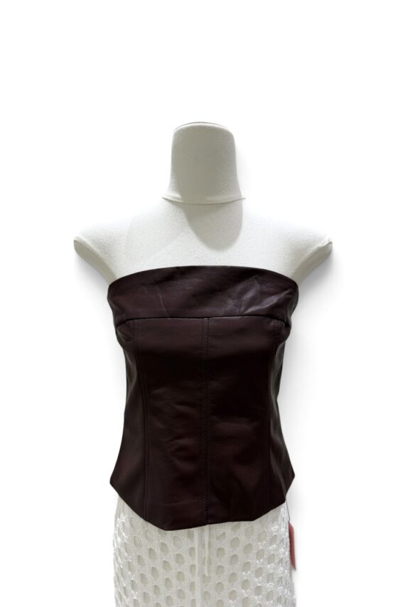 39213 LEATHER BANDEAU TOP
