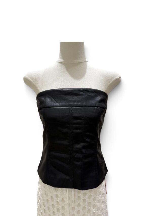 39213 LEATHER BANDEAU TOP