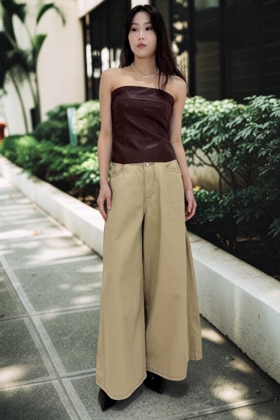 39213 LEATHER BANDEAU TOP