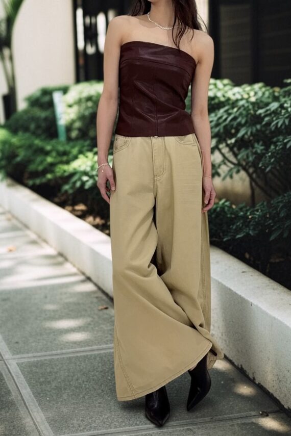39213 LEATHER BANDEAU TOP