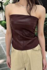 39213 LEATHER BANDEAU TOP