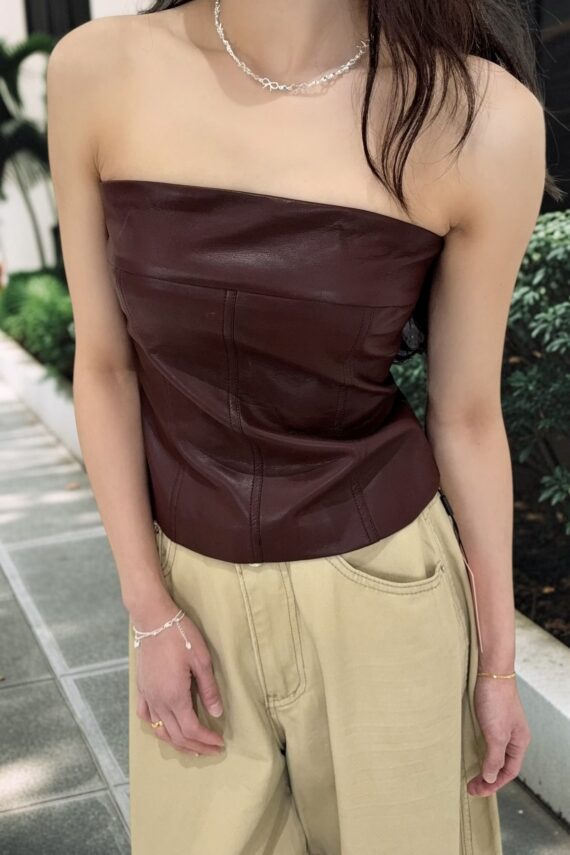 39213 LEATHER BANDEAU TOP