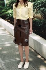 39207 EMBELLISHED LEATHER SKIRT