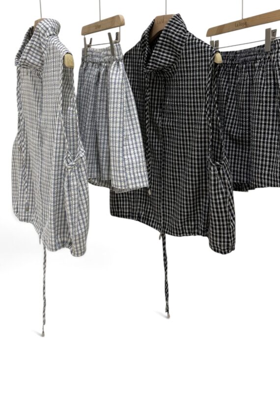 39165 CHECKER VEST & SHORT SET