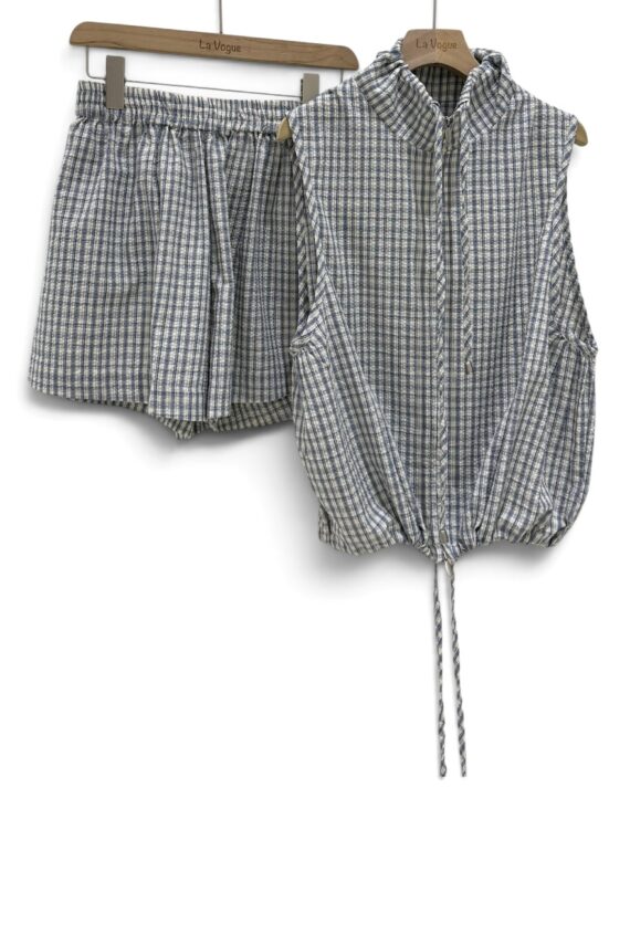 39165 CHECKER VEST & SHORT SET