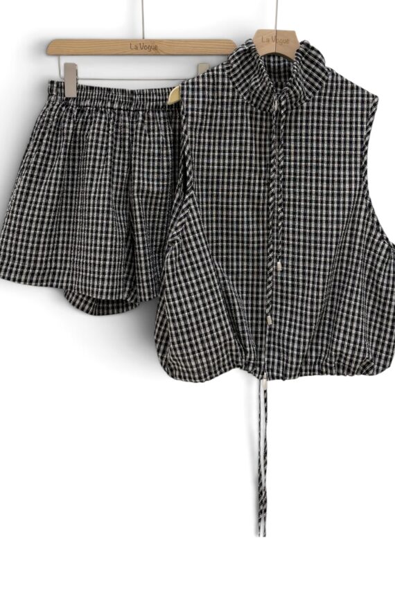 39165 CHECKER VEST & SHORT SET