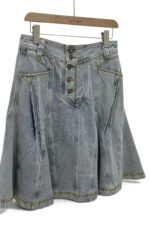 38994 DENIM A-LINE MIDI SKIRT