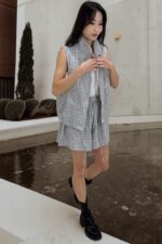 39165 CHECKER VEST & SHORT SET