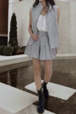 39165 CHECKER VEST & SHORT SET