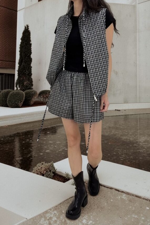 39165 CHECKER VEST & SHORT SET