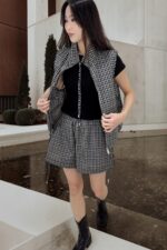 39165 CHECKER VEST & SHORT SET