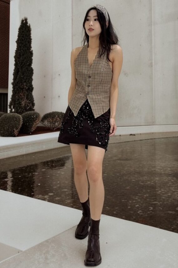 39215 CHECKEREN HALTER TOP