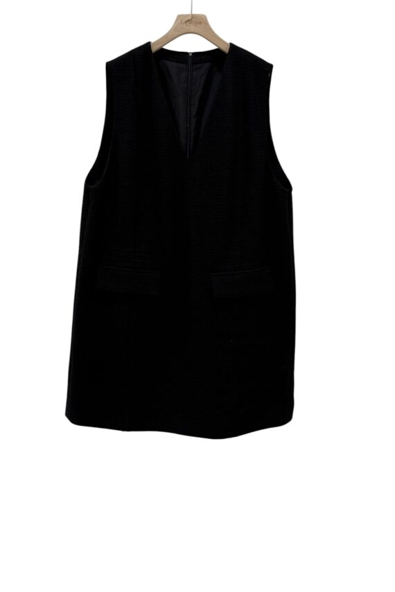 39079 V-NECK TWEED DRESS