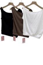 39128 DRAPED WIDE NECK TOP