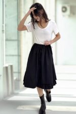 38408 RUFFLE PANEL MIDI SKIRT
