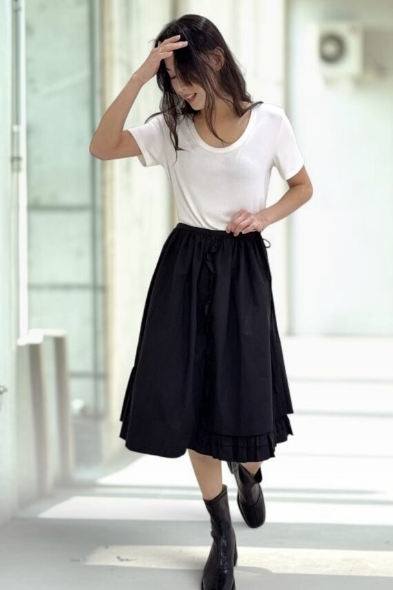 38408 RUFFLE PANEL MIDI SKIRT