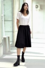38408 RUFFLE PANEL MIDI SKIRT