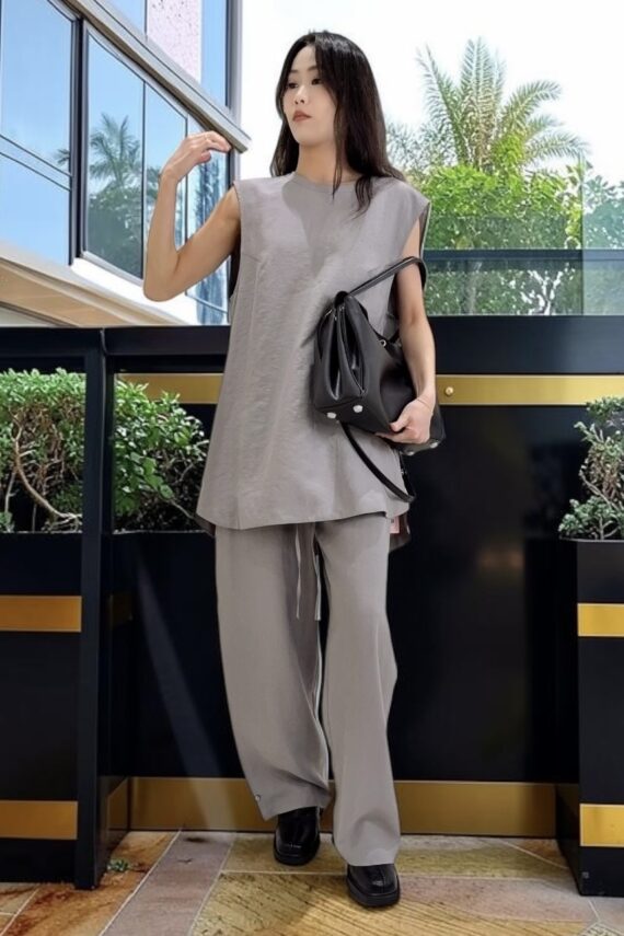 39100 ELASTIC WAIST WIDE-LEG  PANTS