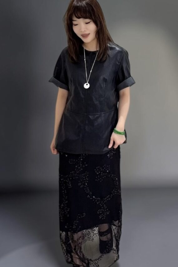39196 EMBROIDERED SEQUIN MIDI SKIRT
