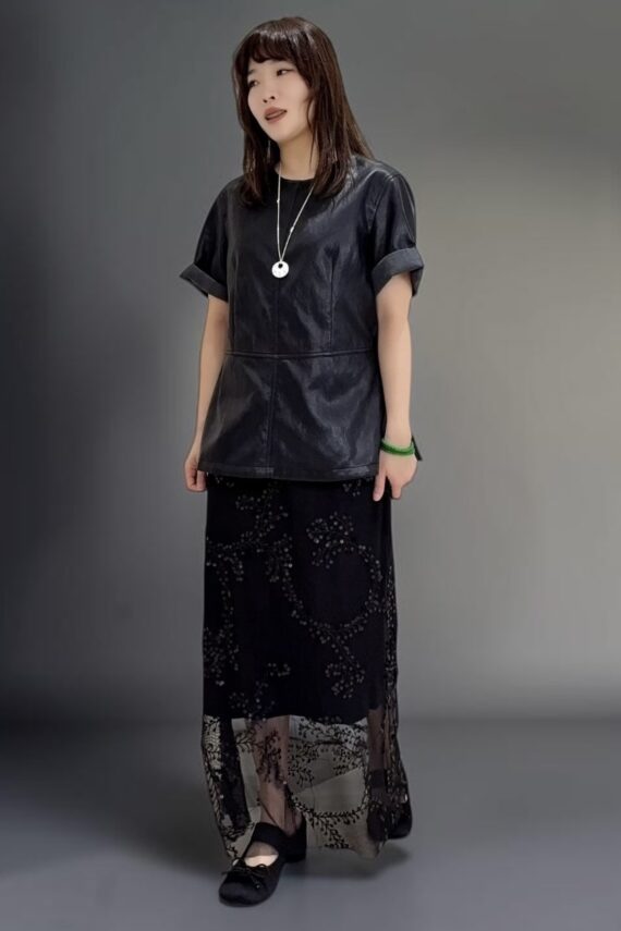39196 EMBROIDERED SEQUIN MIDI SKIRT