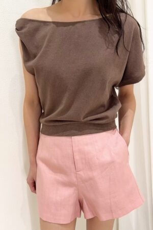 39128 DRAPED WIDE NECK TOP