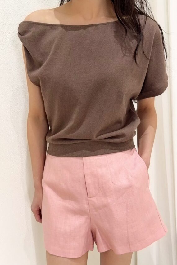 39128 DRAPED WIDE NECK TOP