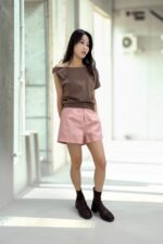 39128 DRAPED WIDE NECK TOP