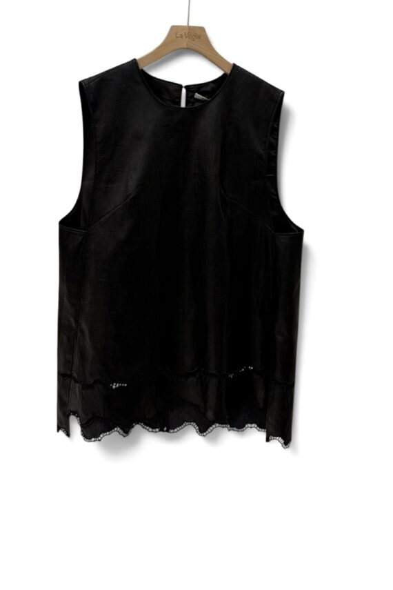 39248 LEATHER VEST TOP