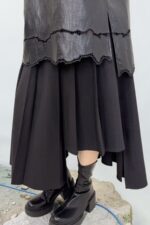 39255 ASYMMETRICAL PLEATED SKIRT