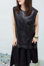 39248 LEATHER VEST TOP