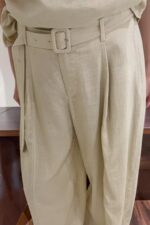 39155 LINEN OFF-SHOULDER TOP & WIDE-LEG PANTS SET