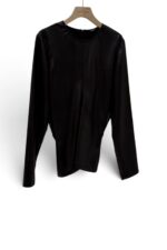 39026 FITTED LEATHER LONG-SLEEVE TOP